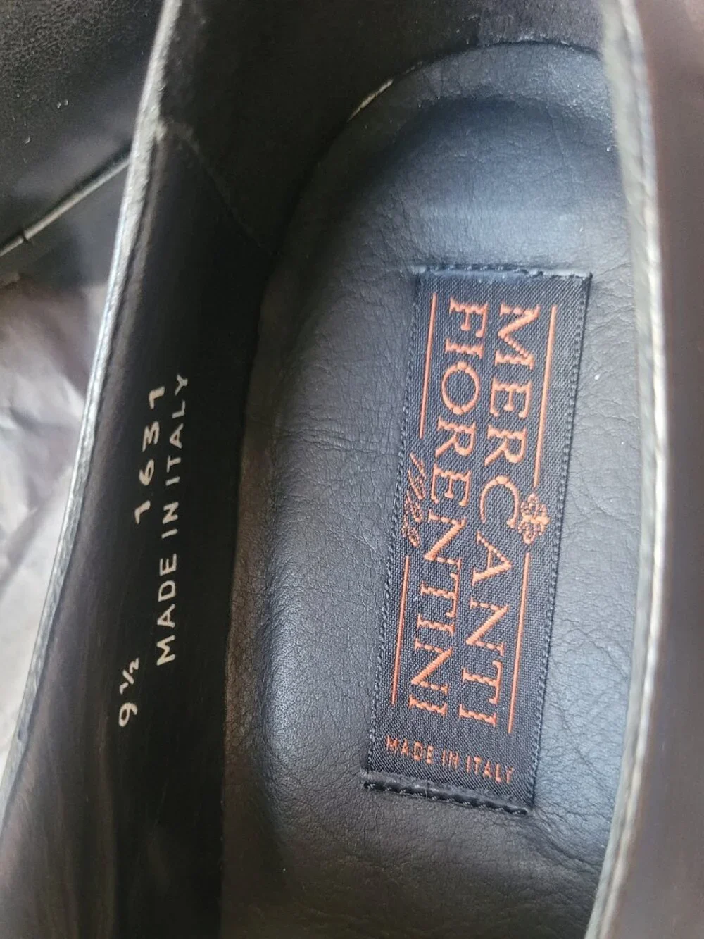 Brand New NIB Mercanti Fiorentini Mens Black Leather Cap Toe Oxford Shoes US 9.5
